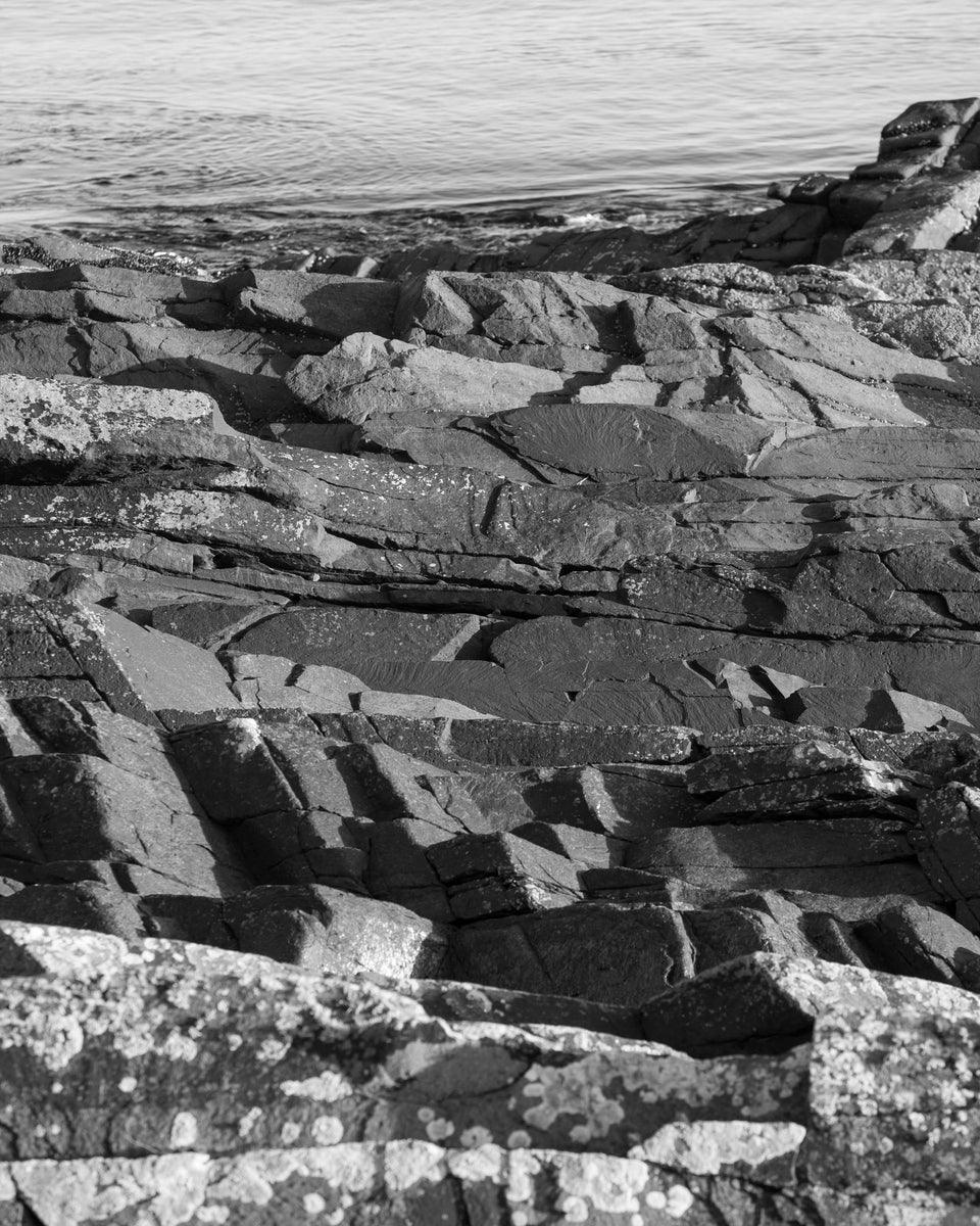 Rock strata by the shore at Hoswick, Shetland